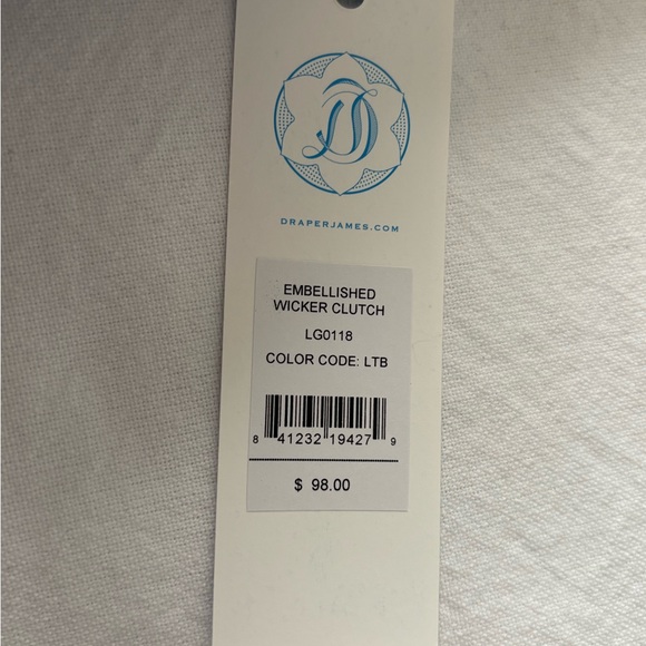 Draper James Blue and White Wicker Clutch - Picture 5 of 5